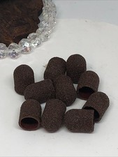 10x Manicure Pedicure Nail Art Drill Small Sanding Caps 10 mm Coarse Grit - New