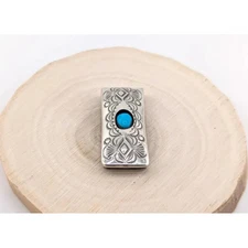 Exquisitely Style Designs 14K White Gold Over Men's Money Clip Kingman Turquoise