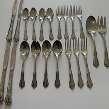 21 Pcs Wm A. Rogers Oneida LTD Mansfield Amadeus Deluxe Stainless Flatware