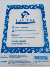 SUFISAT Soft Pet Recovery Cone Adjustable Protective Collar for Dogs Cats Blue