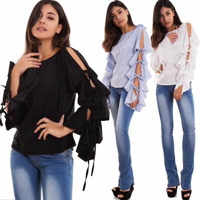 Women's Long Sleeve Shirt Pagoda Openings Sexy New WD