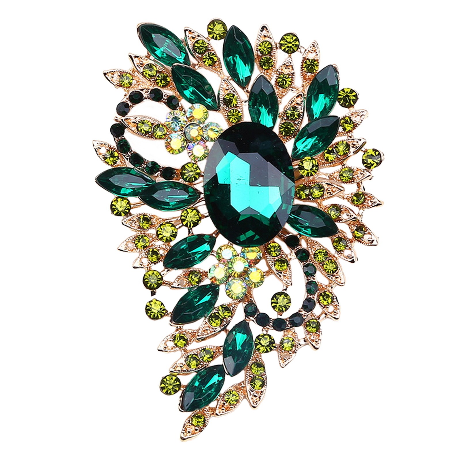 Hat Brooch Pin Elegant Colorful Glass Rhinestone for Suit Lapel Scarf Buckle