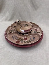California Cleminson's Pottery Distlefink Design Bird, Lazy Susan