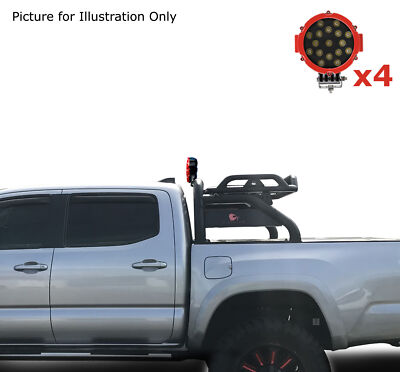Black Horse ATLAS Roll Bar Black w/7''LED Fits 2007-2026 Chevy Silverado 3500 HD