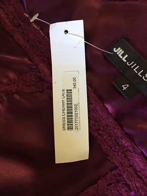 NWT Jill Jill Stuart Cherry Lace Wine Color Sheath Dress Party Event $345  Size 4 | eBay