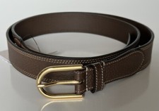 Gucci Dollar Pigprint Men  s Leather Belt Brown 110/44 715601 Italy NWT