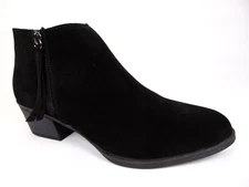 Vepose Women's Ankle Boots Casual Booties Zipper Size 10.0 M, Black Suede, NEW