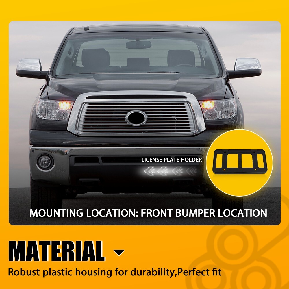 Black For 2007-2013 Toyota Tundra Front License Plate Bracket