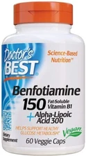 Doctor's Best Benfotiamine 150 + Alpha-Lipoic Acid 300 BenfoPure 60 Veggie Caps