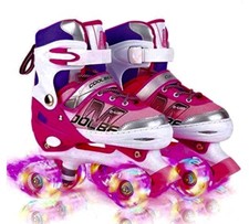 Sowume Adjustable Roller Skates for Girls SIZE SM 10-13 - OPEN BOX