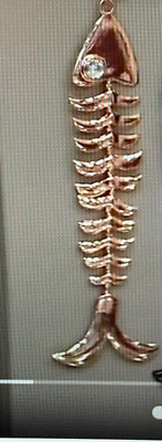 Linea By Louis Dell Olio Rose Gold Tone Fish Necklace Clear Eyes LAST ONE  BNWT