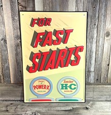 Sinclair H-C Gas Oil Large 20" Embossed Metal Steel Sign Garage Vintage New