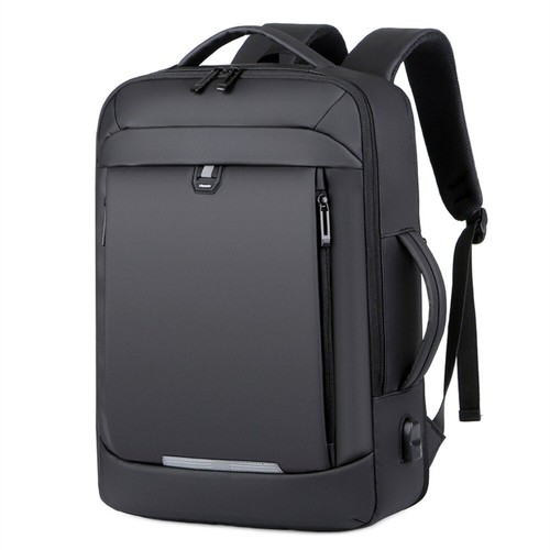Leather Business Laptop Backpack Large Capacity USB Charging Backpack Men - Afbeelding 11 van 12