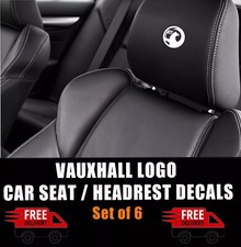 VAUXHALL CAR SEAT DECALS NEW - Vinyl Stickers - Graphics X6 White