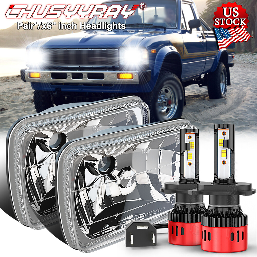 CHUSYYRAY 5x7 / 7x6 LED Headlights For Toyota Pickup 1982-1995 & Hardbody Trucks – 6000K 5000 Lumens, DOT/SAE, Plug & Play (Pair)
