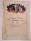 President Woodrow Wilson War Address to Congress 1917 16 page booklet