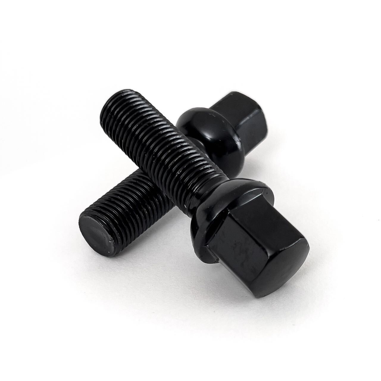 10X Ball Seat Wheel Lug Bolts 14X1.5 Studs 40mm Shank Length Black Euro