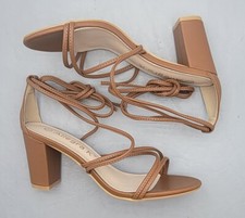 Allegra K Women's Strappy Lace-Up Chunky Heel Sandals Size 7 NWOB