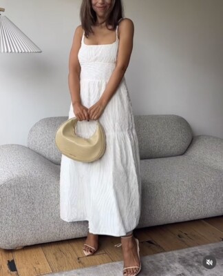 ZARA NWT $139 FRAYED JACQUARD DRESS ZW COLLECTION WHITE | 2919/196