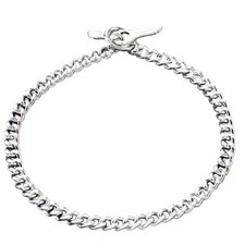 USED-Herm Sprenger Chrome-Plated Steel Slip Chain Dog Collar with Toggle-Closure