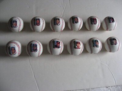 Chex Cereal 1998 Collector Fotoballs Baseball Balls With Plastic Stand-Lot Of 12