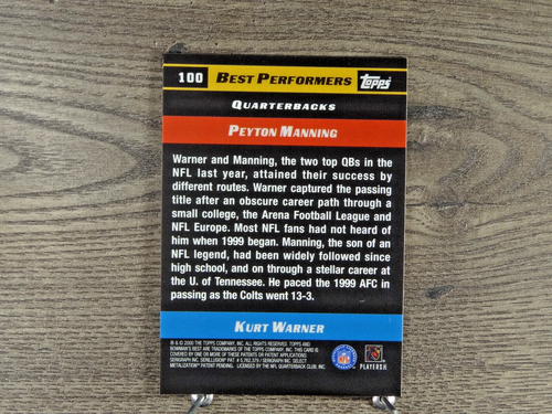 2000 Bowman's Best #100 K.Warner/P.Manning BP - Picture 2 of 2