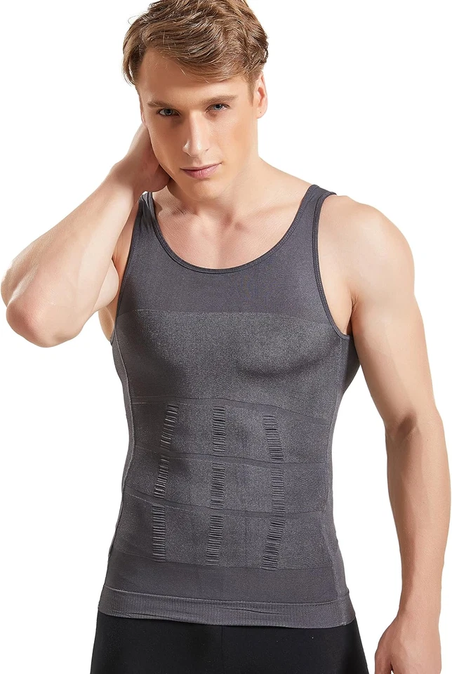 Canotta Contenitiva Uomo Canottiera Compressione Modellante Maglietta Intimo Mag - Immagine 2 di 4