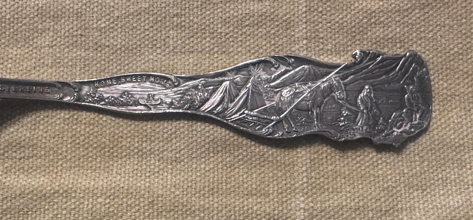 CUCHARA CODY WYOMING PLATA ESTERLINA 5,75" INDIO NATIVO AMERICANO TIPI CABALLO UE Foto 3 de 4