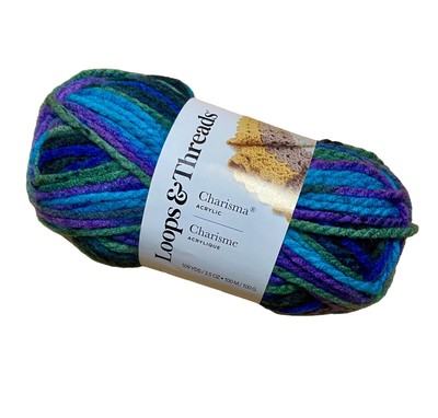 Charisma Loops And Threads Yarn Northern Lights Variegated Acrylic Bulky # 5