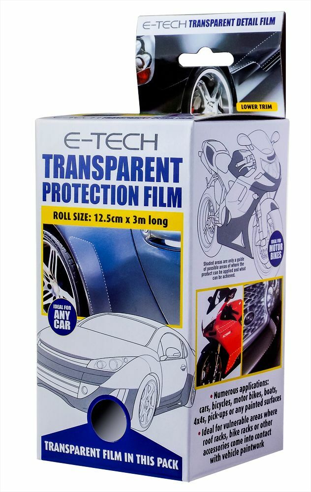 E-Tech Transparent Car Bodywork Stone Chip, Scratch Scruff Protection Film