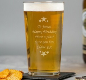 Personalised Pint Beer Glass Gifts Ideas For Valentines Day Husband Boyfriend Ebay
