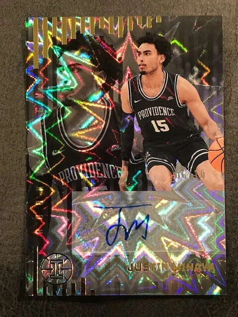 Justin Minaya Providence 2022-23 Chronicles Draft Illusions Gold Auto # 6/10