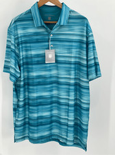 Hickey Freeman Golf Polo Shirt Men's XL Aqua Green Blue Shirt Sleeve New