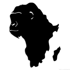 Gorilla Africa Map - Decal Sticker - Multiple Colors & Sizes - ebn7140