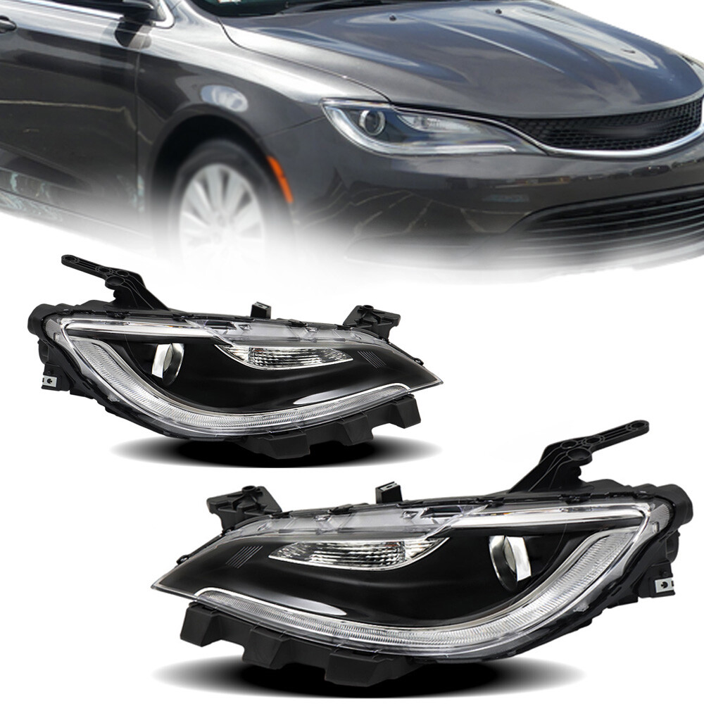 Front Headlights Wo Led Drl For Chrysler 200 2016 2017 Halogen Left 
