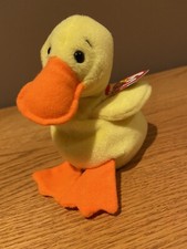 Ty Beanie Babies Quackers The Duck With Two Birthdates And PVC Fill