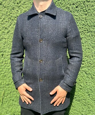 Luxury Eleventy Milano Royal Trench Coat Slim Alpaca Jacket Size 48 M