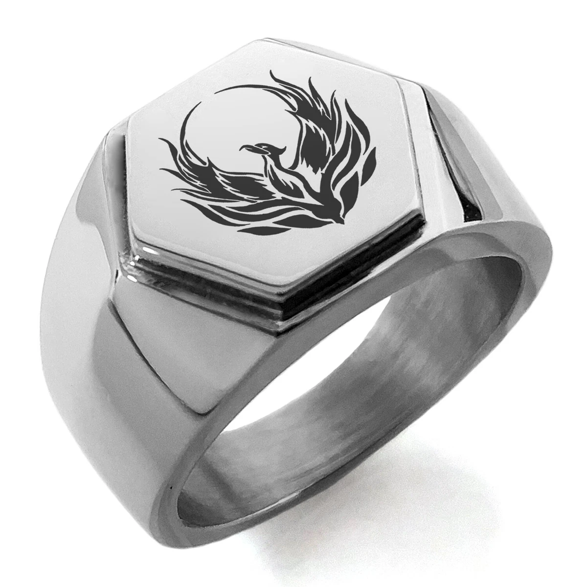 Bague signe homme hexagone armoirie hexagone mythologie grecque symbole ph nix s