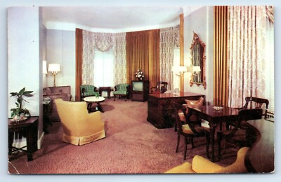 Living Room of Presidential Suite at Congress Hotel in Chicago IL c1960 Postcard
