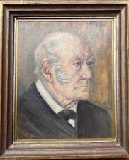 Oil Painting Undeutl. Sign 1914 Dreiviertelporträt Older Nobleman With Bart
