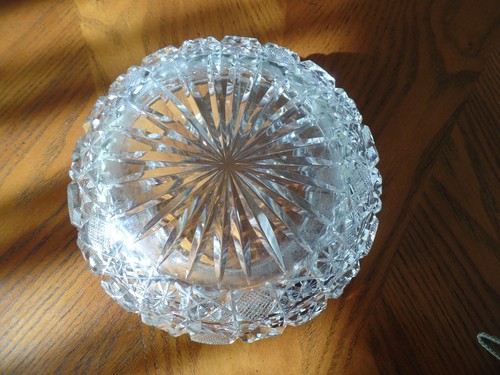 Queen's Lace Brilliant Cut Crystal Dresser / Powder Jar Bohemian Hand Made Glass - Afbeelding 4 van 6