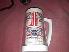 Thermo Serv Budweiser King Of Beers Plastic Beer Mug Anheuser Busch Red White