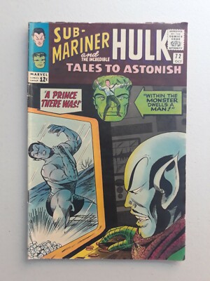Tales To Astonish 72 Incredible Hulk, Submariner 1965 Marvel Comics MCU 