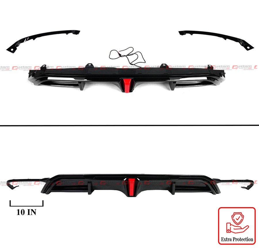 For 2022-26 HONDA CIVIC FL1 5DR Hatchback JDM LED Rear Diffuser Kit