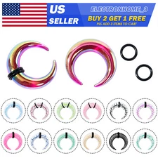 18Pcs 14G-00G Septum Pincher Tapers Buffalo Ear Gauges Kit Stretching for Nose
