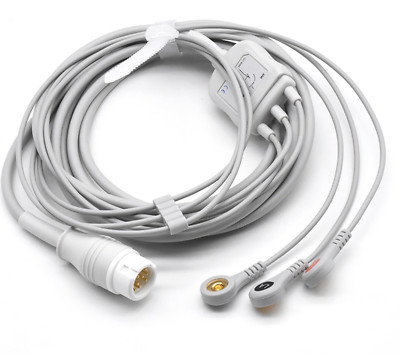 Philips 12 pin 3 Leads Snap ECG EKG Cable M1001A, M3000A - Same Day Shipping