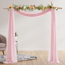 30" x 20Ft Wedding Arch Draping Fabric 1 Panel Dusty Rose Sheer Curtain Drape...