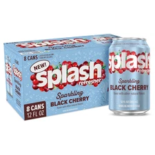 Sparkling Water, Black Cherry - 8-Pack, 12 Fl Oz Cans - Flavored Carbonated Selt