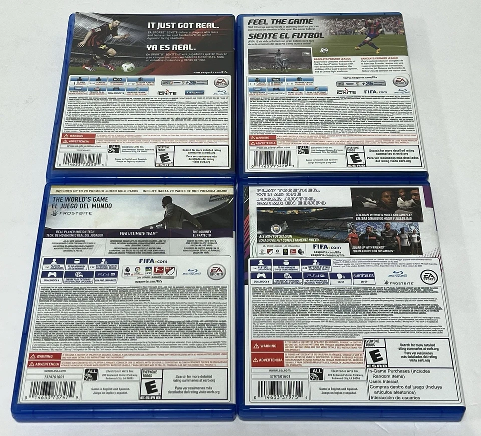 FIFA 14 + 15 + 18 Ronaldo Edition + 21 - PS4 - USED | Tested - Image 2 of 4