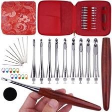 Interchangeable Ergonomic Crochet Hooks Set Inline Beginner Crochet Needles Kit